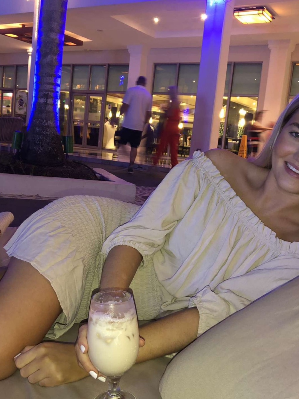 Off-the-Shoulder Tan Dress